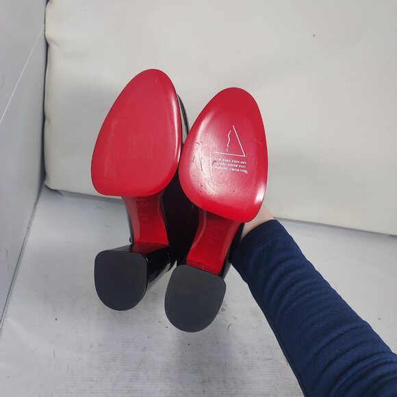 CHRISTIAN LOUBOUTIN Movida Strap Patent Black Platform Heel Shoe - Picture 2 of 13